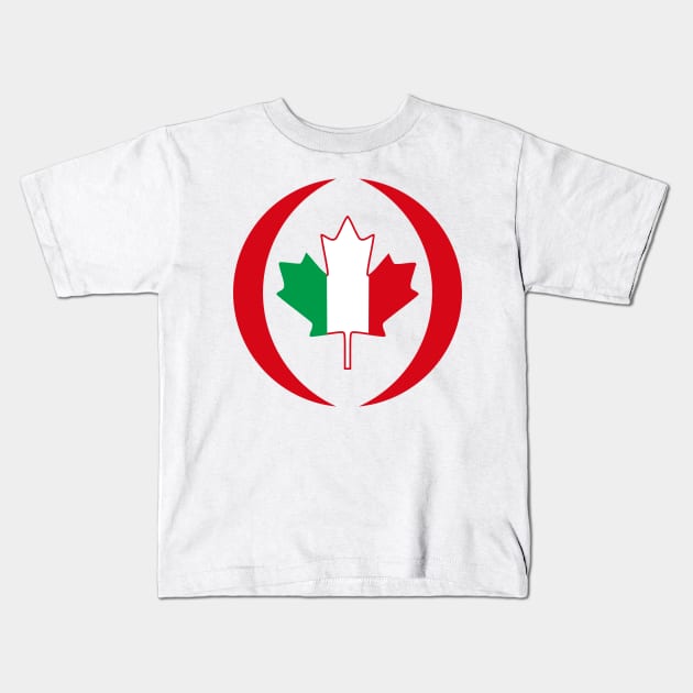 Italian Canadian Multinational Patriot Flag Series Kids T-Shirt by Village Values